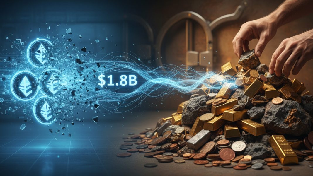 Crypto Sees $1.8B Outflows as Investors Flee to Gold